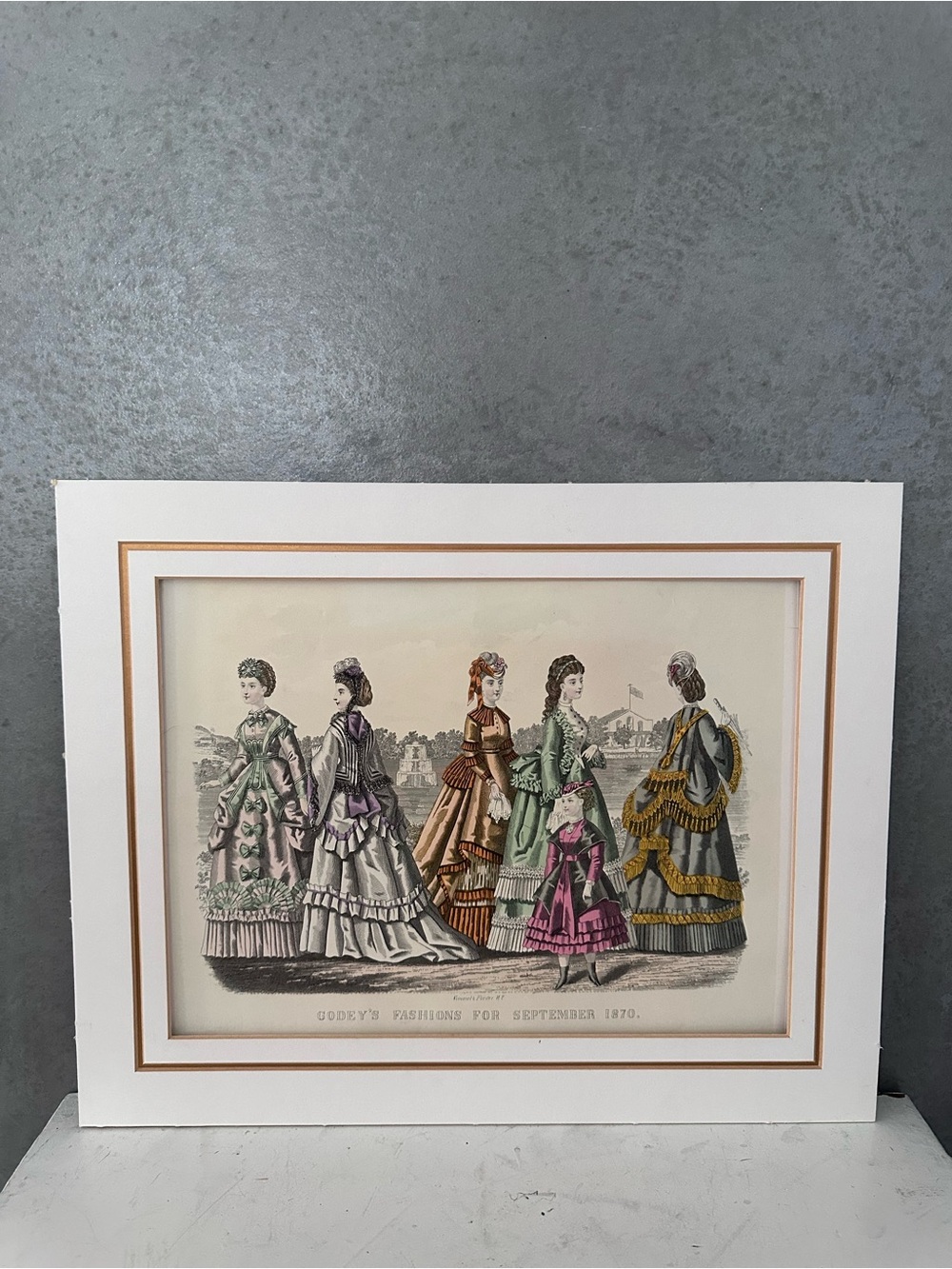 ANTIQUE GODBEY'S SEPTEMBER 1870 PRINT MATTED